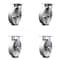 Service Caster 8 Inch Semi Steel Caster Set with Roller Bearings 2 Swivel 2 Rigid SCC SCC-35S820-SSR-2-R-2 - alternate 1